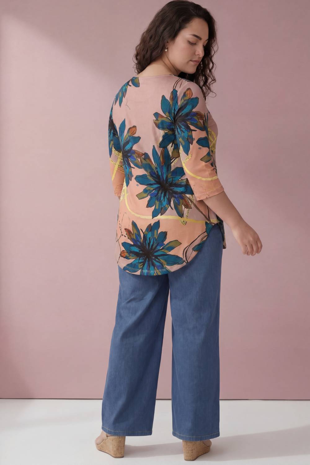 Plus Size Purple Floral Plus Size Top