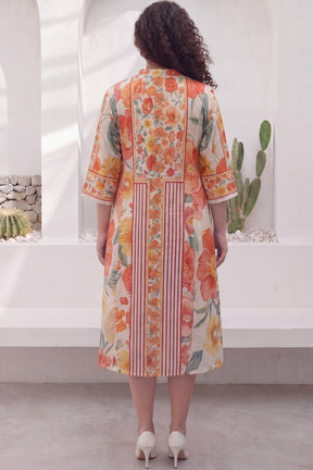Warm Petals Plus Size Midi Dress