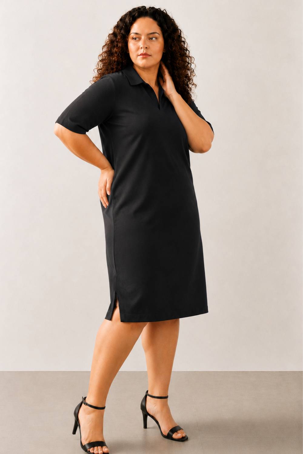 Plus Size Black Polo Dress