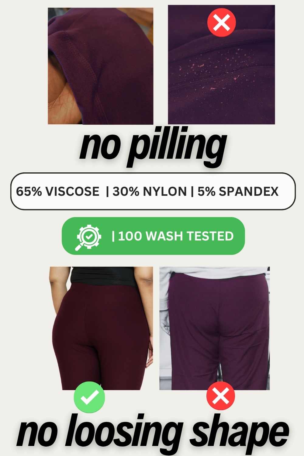 Wine Red Tummy Tucker Jeggings