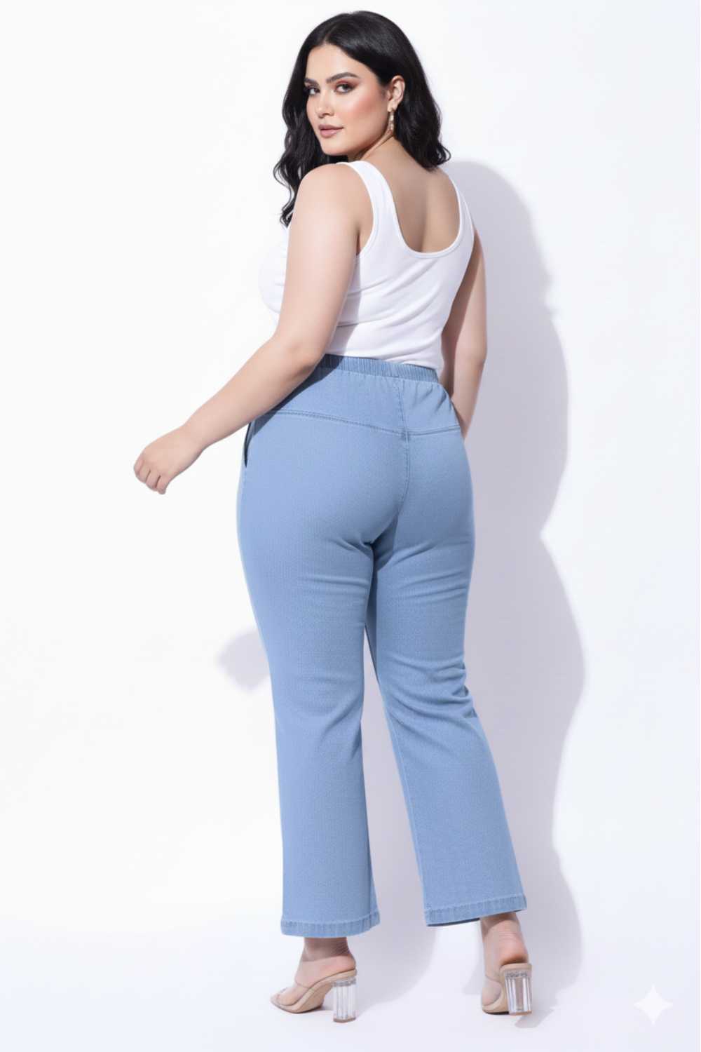 Plus Size Light Blue Flare Jeans