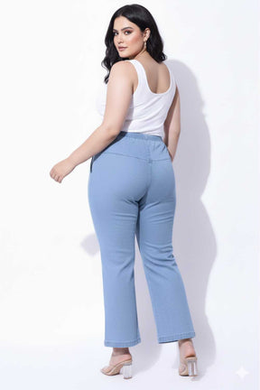 Plus Size Light Blue Flare Jeans
