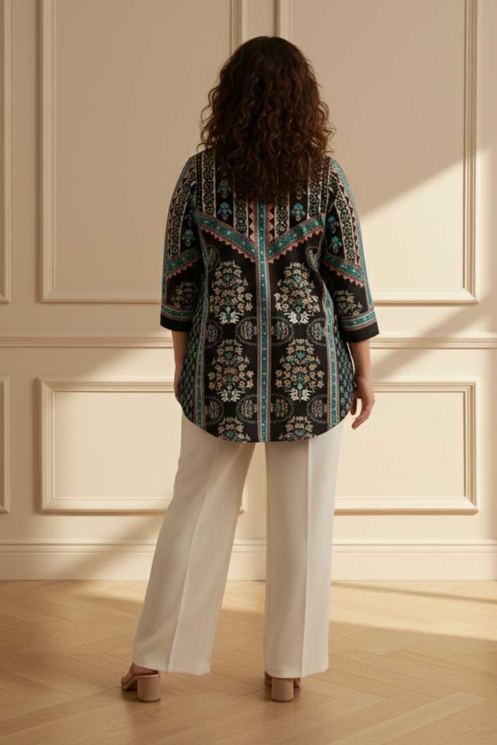 Plus Size Black Blue SnugWeave™ Winter Top