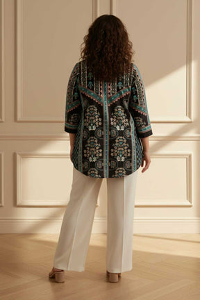 Plus Size Black Blue SnugWeave™ Winter Top