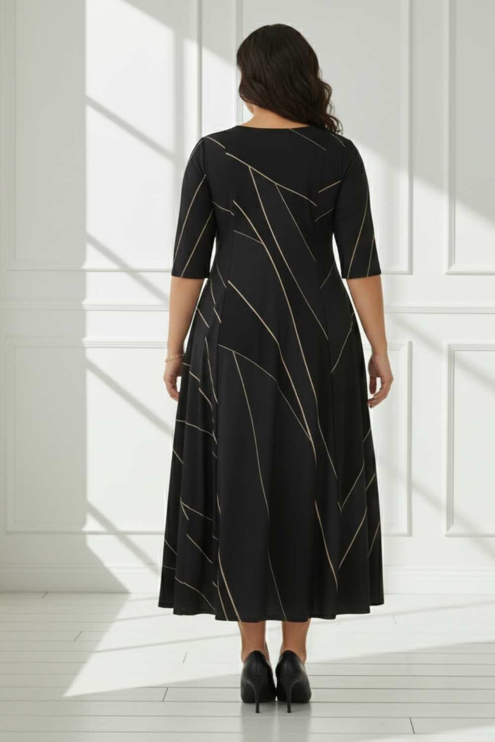 Teal Black Sculpted Cocktail Dress for Women