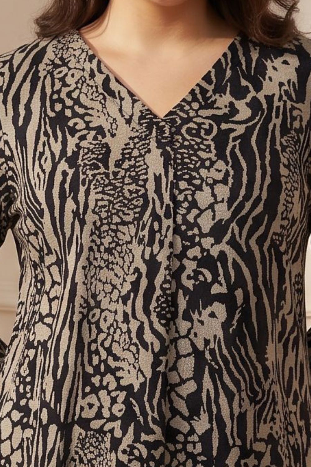 Plus Size Animal Print SnugWeave™ Winter Top Coord Set for Women