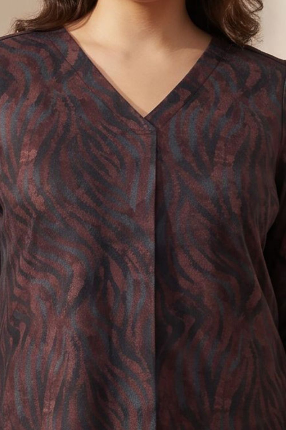 Plus Size Abstract Animal Print  SnugWeave Winter Top for Women