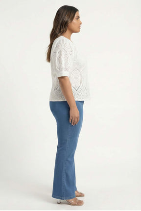 Plus Size Bermuda Blue Flare Jeans