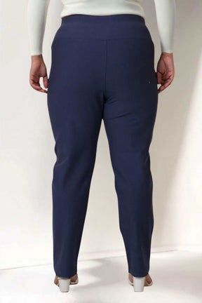 Plus Size Denim Blue Tummy Shaper Straight Fit Pants