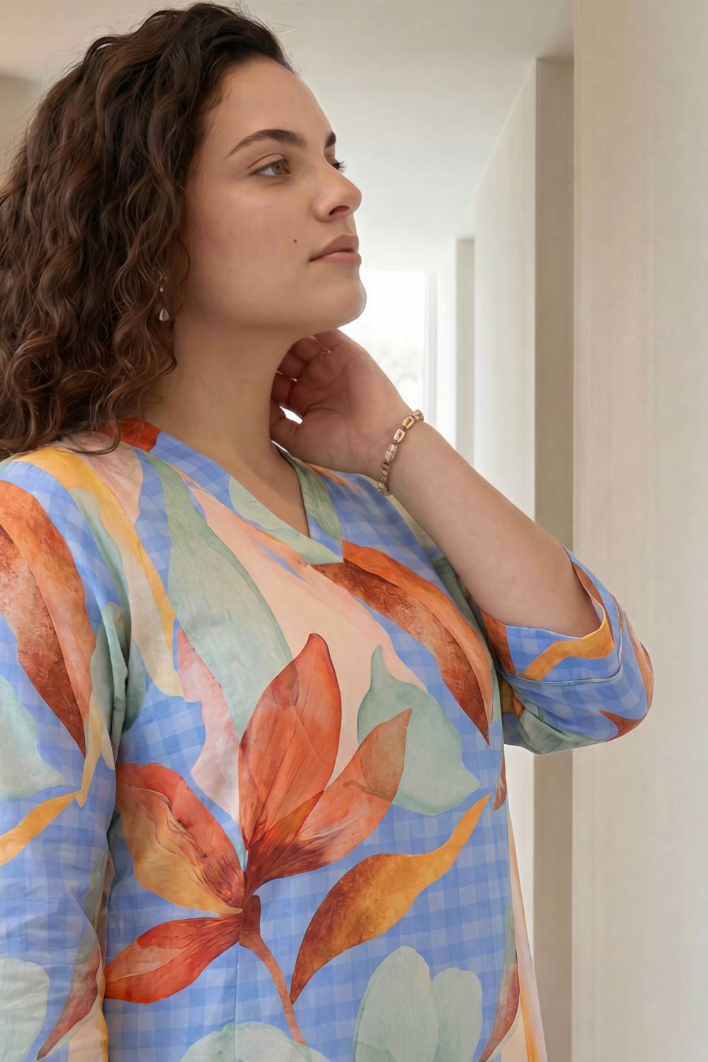 Plus Size Pastel Bloom Plus Size Midi Dress