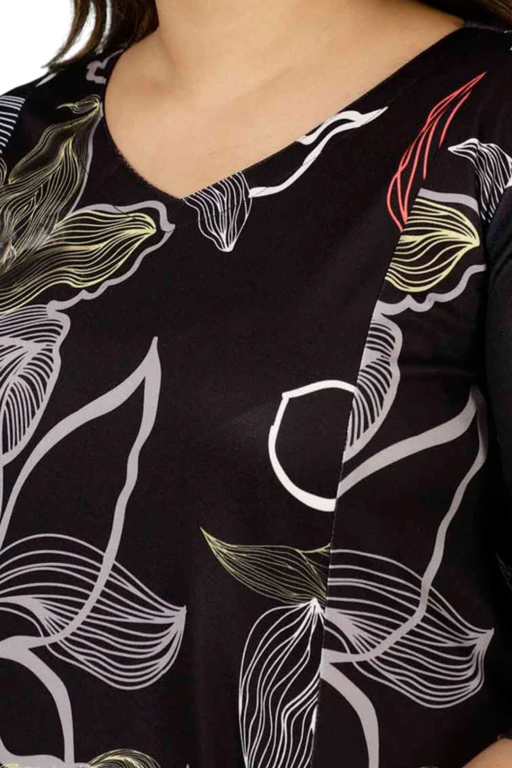 Plus Size Black Floral Plus Size Dress