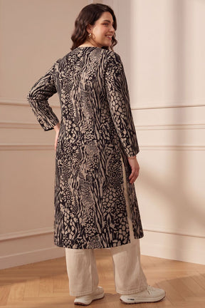 Plus Size Animal Print  SnugWeave™  Straight-Fit Kurta