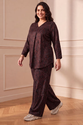Plus Size Abstract Animal Print SnugWeave™ Winter Top Coord Set