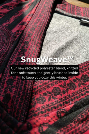 Plus Size Black Red SnugWeave™ Winter Top