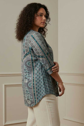 Plus Size Blue Grey SnugWeave™ Winter Top