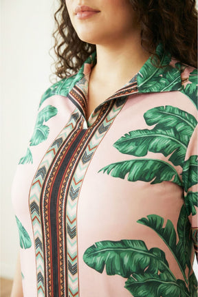 Tropical Pink Polo Dress