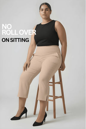 Cream New Fit Tummy Tucker Crop Pants