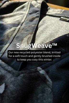 Plus Size V Neck Black SnugWeave™ Winter Kurta In Floral Print