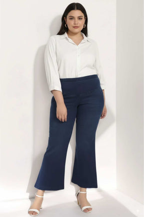 Navy Blue Light Fade Flare Jeans