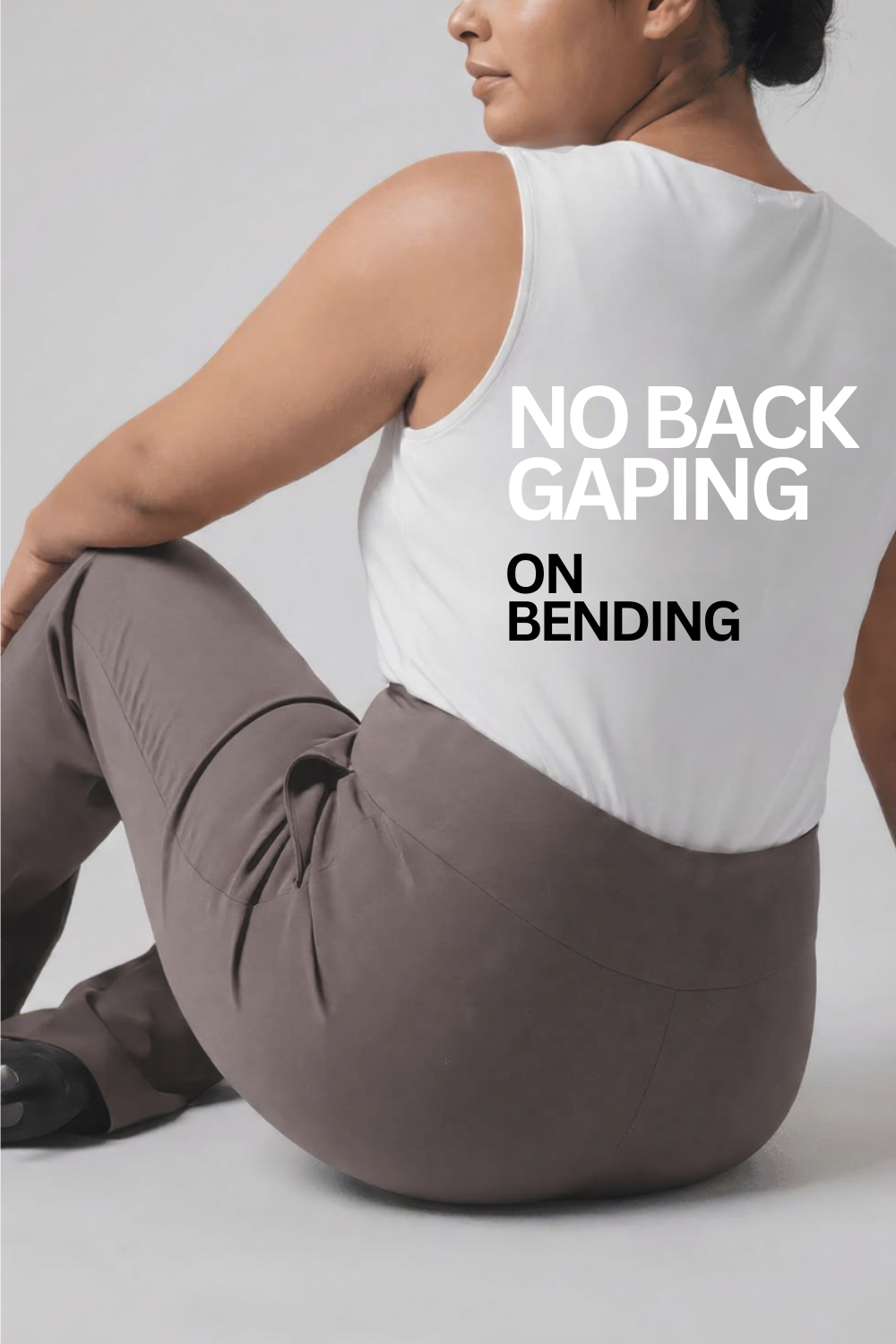 Plus Size Plus Size Brownish Grey Tummy Shaper Flare Pants