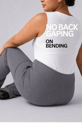 Plus Size Grey Tummy Shaper Straight Fit Pants