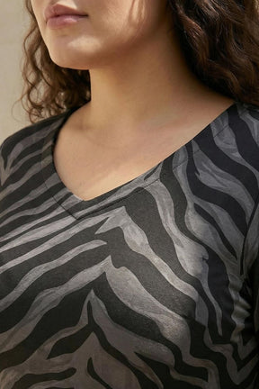 Black Nightiger Printed Maxi Dress