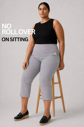 English Grey New Fit Tummy Tucker Crop Pants