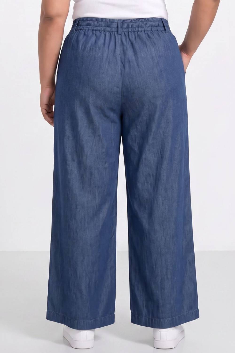 Plus Size Wide Leg Easy PullOn Dark Denim for Women