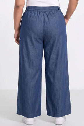 Plus Size Wide Leg Easy PullOn Dark Denim
