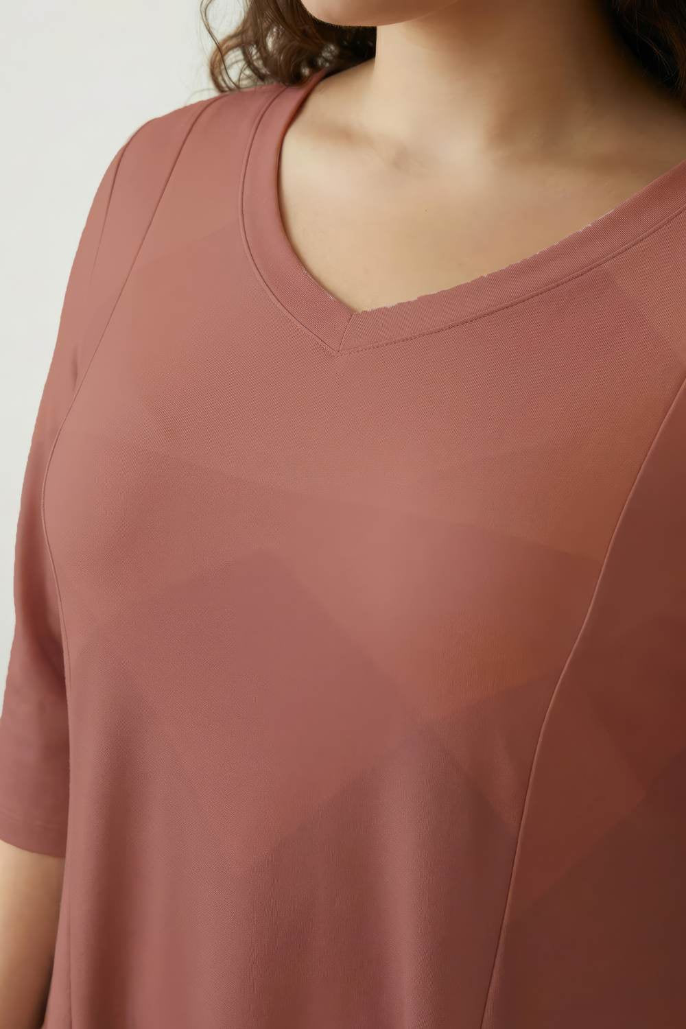 Beige Plus Size Midi Dress for Women