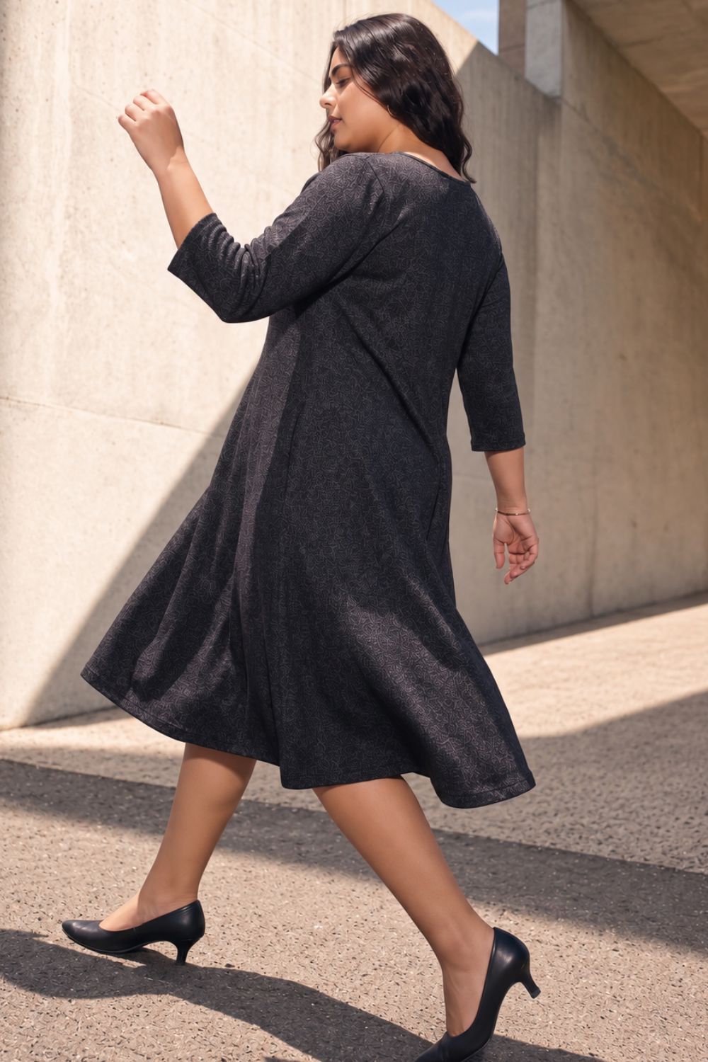 Plus Size Charcoal Grey SnugWeave Winter Dress