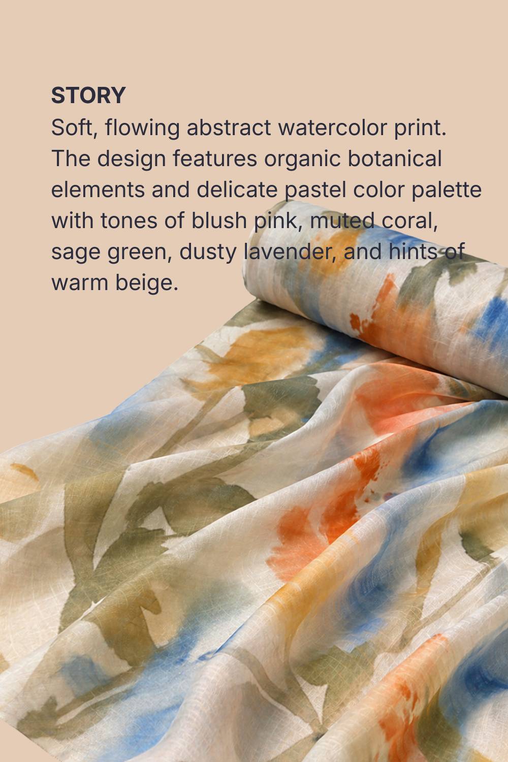 Abstract Cotton Blend Fabric 56 Inches Width for Women
