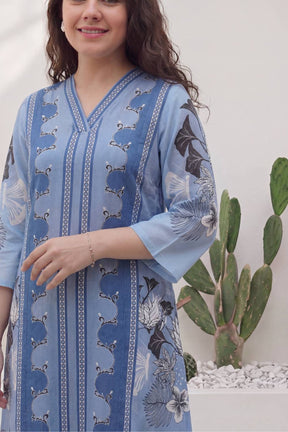 Blue Mirage Floral Plus Size Midi Dress