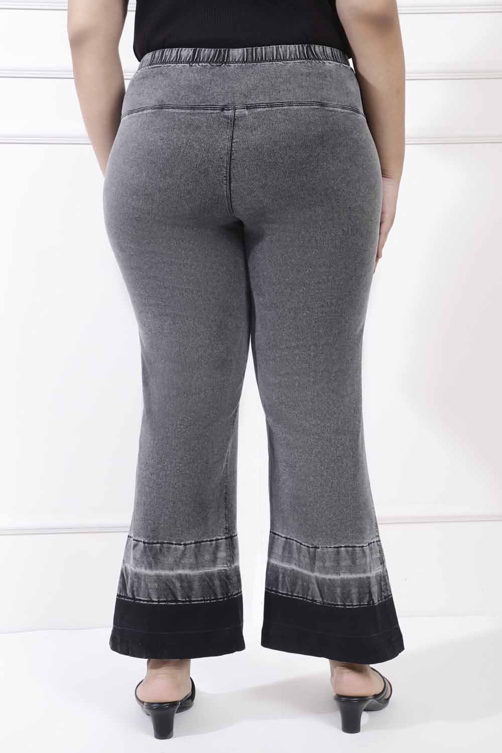 Ash Black Designer Flare Jeans