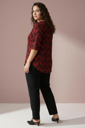 Maroon Black Plus Size Top