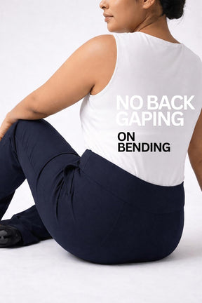 Plus Size Navy Tummy Shaper Straight Fit Pants