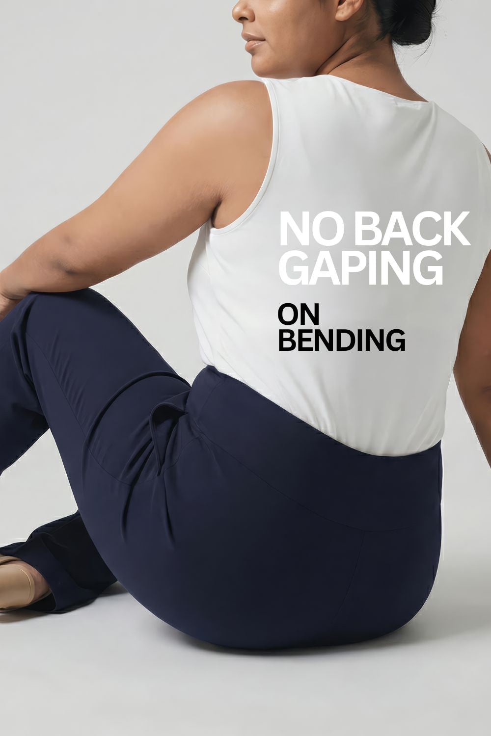 Plus Size Navy Tummy Shaper Flare Pants for Women