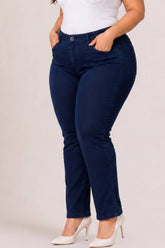 Plus Size Straight Fit Deep Navy Blue Jeans