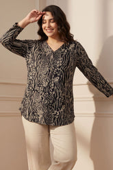 Plus Size Animal Print  SnugWeave Winter Top