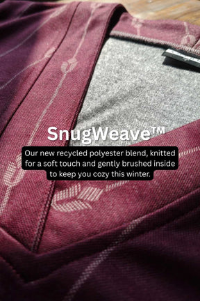 Plus Size Deep Red SnugWeave™ V Neck Kurta