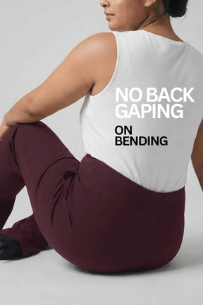 Plus Size Wine Red Tummy Shaper Flare Pants