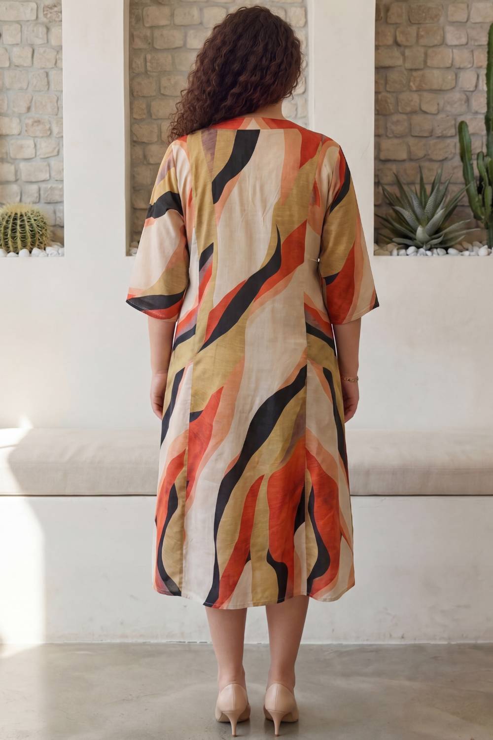Desert Waves Plus Size Midi dress