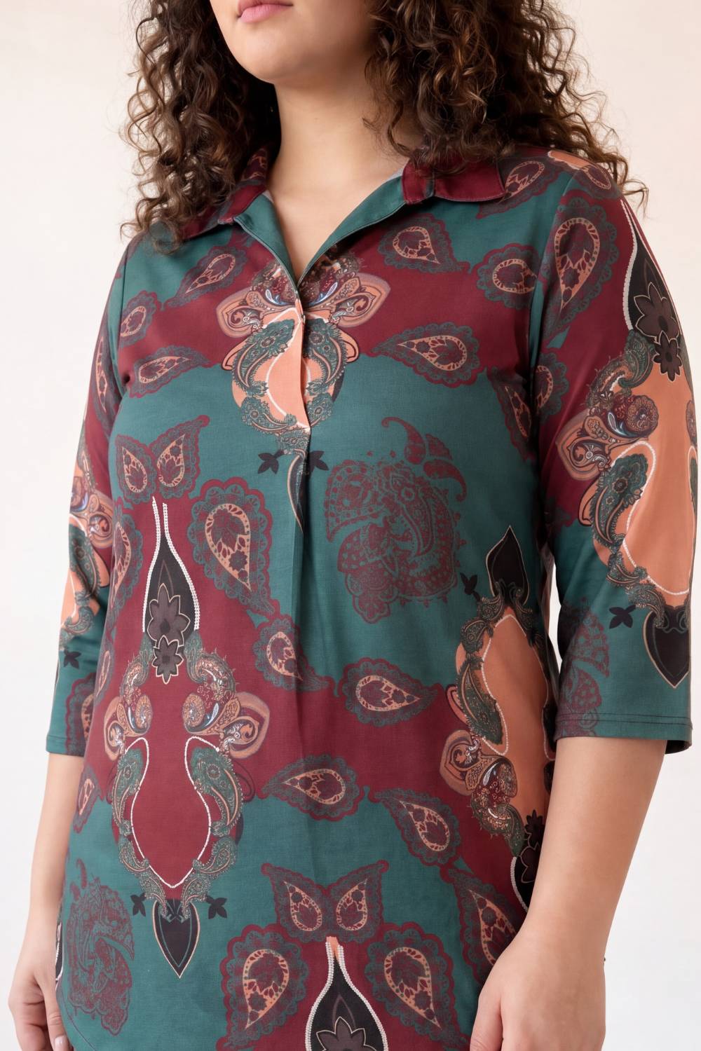 Comfortable Emerald Mystic Center Pleat Top