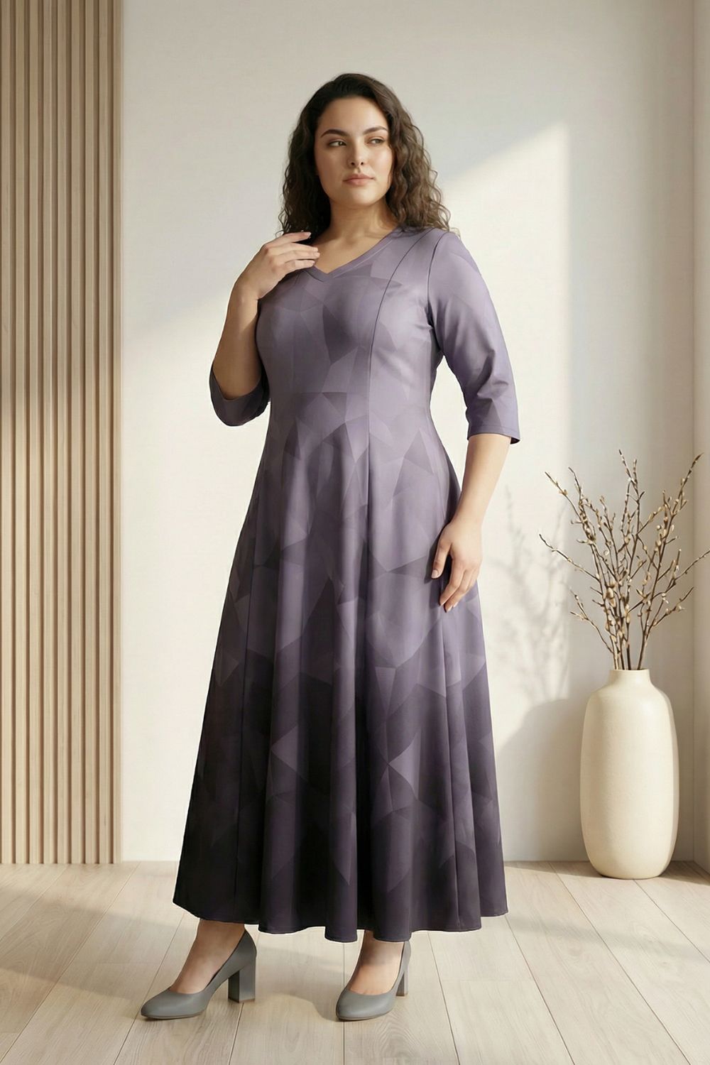 Grey Prism Printed Maxi Dress for Women