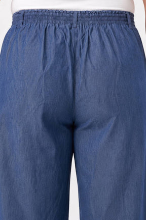 Plus Size Wide Leg Easy PullOn Dark Denim