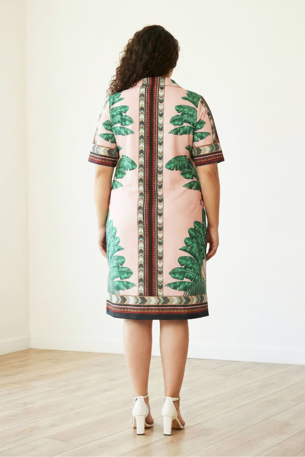 Comfortable Tropical Pink Polo Dress