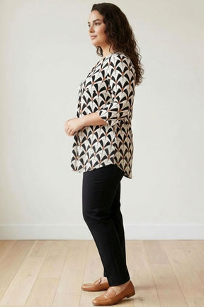 White Black Plus Size Top
