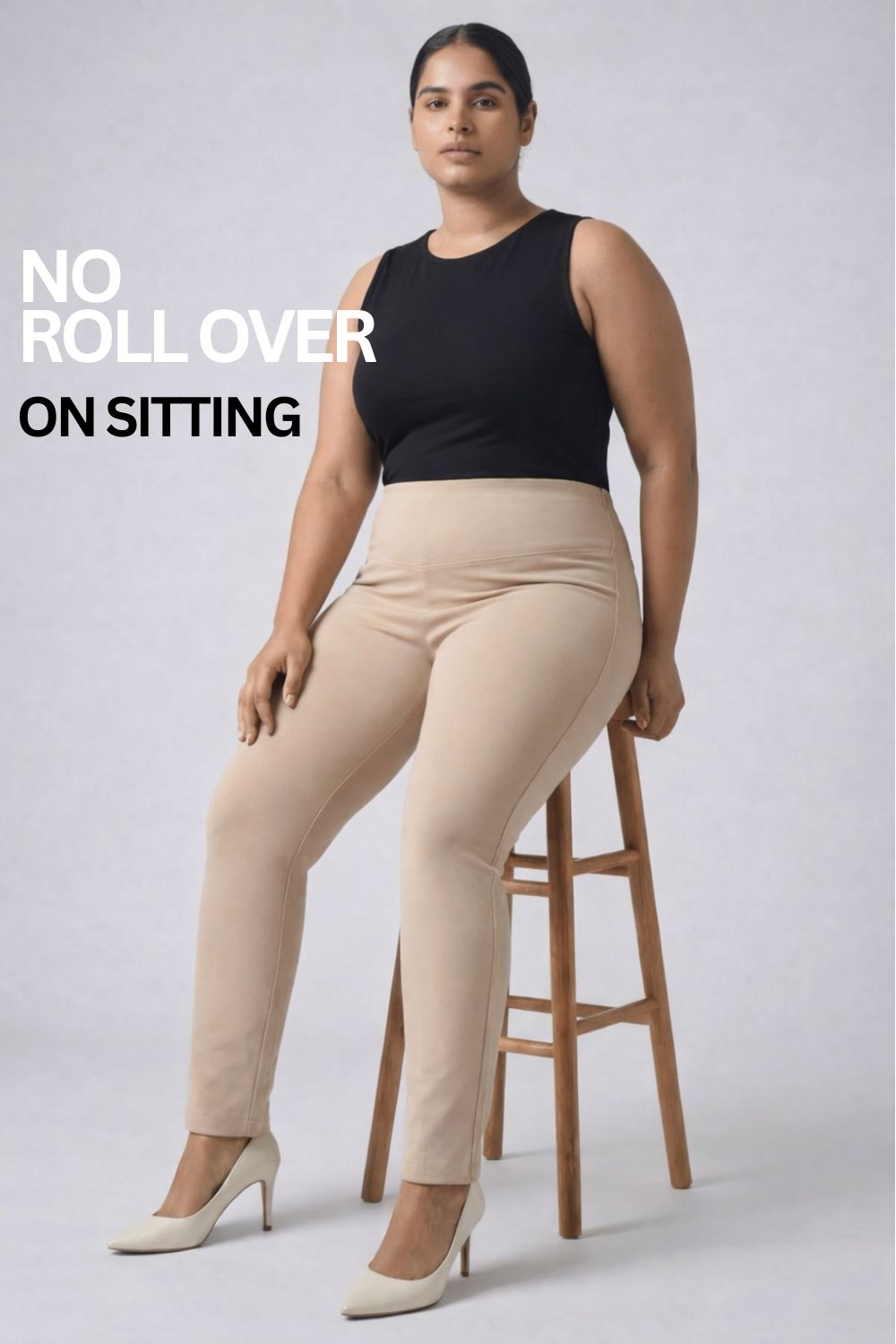 Comfortable Cream Tummy Tucker Jeggings