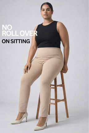 Cream Tummy Tucker Jeggings