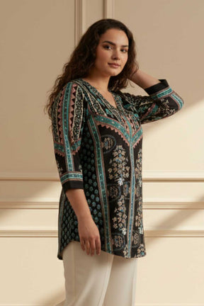 Plus Size Black Blue SnugWeave™ Winter Top